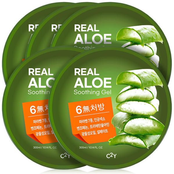 상품 이미지: C2Y 알로에수딩젤 알로에베라 보습 진정 수분크림 300ml 5개