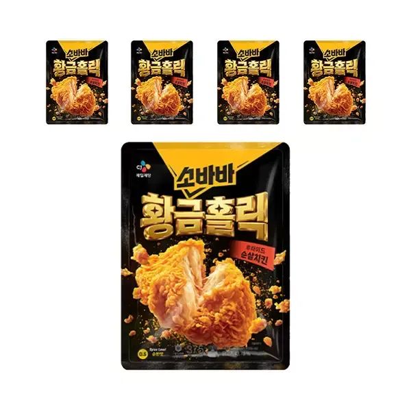 상품 이미지: CJ 소바바 황금홀릭 후라이드 순살 치킨 375g, 5개