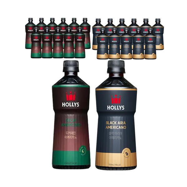 상품 이미지: 할리스 디카페인 아메리카노 450ml, 6입, 2개+블랙아리아 아메리카노 550ml, 6입, 2개 (총 24개)
