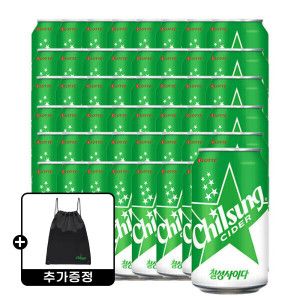 상품 이미지: 칠성사이다 350ml 48캔/탄산음료/사이다/음료수 칠성/오리지널+ 칠성사이다 짐색 증정
