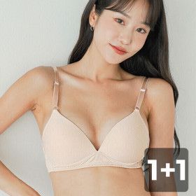상품 이미지: (1+1) 비너스 외 노와이어 A-C컵 브라 / 여자 브래지어 와이어리스 여성 속옷 인견 비비안