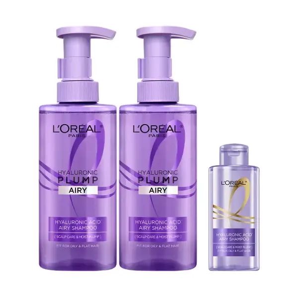 상품 이미지: [수분볼륨UP] 로레알파리 히알루로닉 플럼프 에어리 샴푸 440ml 2개 + HA 샴푸 80ml