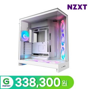 상품 이미지: NZXT H9 Flow V2 RGB 플러스 화이트 PC케이스 미들타워케이스 최종 338300 WON