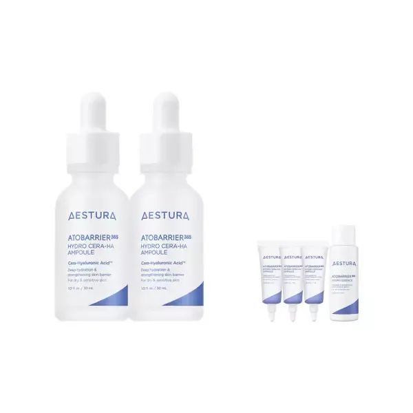 상품 이미지: [본사직영]에스트라 아토베리어365 세라-히알 속수분 앰플 30ml 2개 + 앰플7ml 3개+에센스 25ml