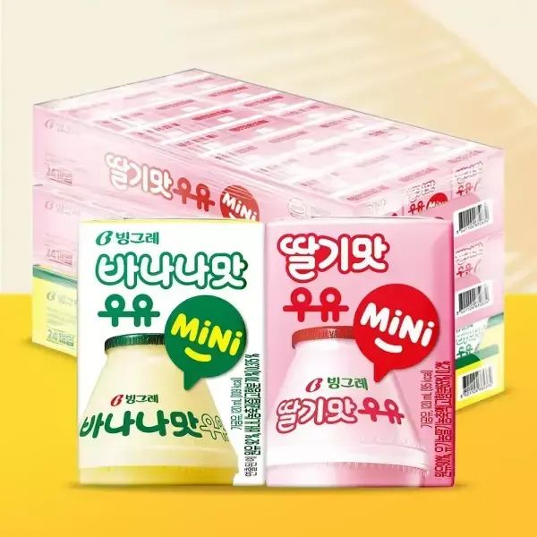 상품 이미지: 빙그레 바나나맛/딸기맛 우유 미니 120ml 24팩