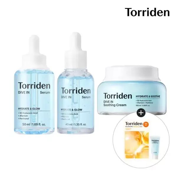 상품 이미지: [SET] [NEW] 다이브인 저분자 히알루론산 세럼 50ml+40ml+[NEW] 수딩크림 100ml (+수딩크림 20ml+비타마스크 1매)