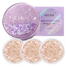 상품 이미지: 에이지투웨니스 샤이닝 드롭 에디션 뉴오리지널 에센스 커버 팩트 케이스 + 리필 12.5g x 3p, 21호 핑크라떼, 1개