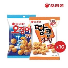 상품 이미지: 오리온 땅콩강정(80g) x 10개+오징어땅콩(98g)x 10개