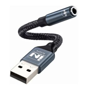 상품 이미지: 외장형 USB to 3.5mm 4극 사운드카드 컴퓨터 노트북 PC 스피커 이어폰 마이크 스테레오 오디오 잭 변환젠더