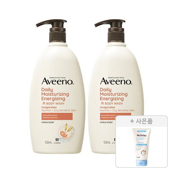 상품 이미지: 아비노 데일리모이스쳐라이징 에너자이징 바디워시 532ml, 2개+증정(더멕사 밤 75ml, 1개)