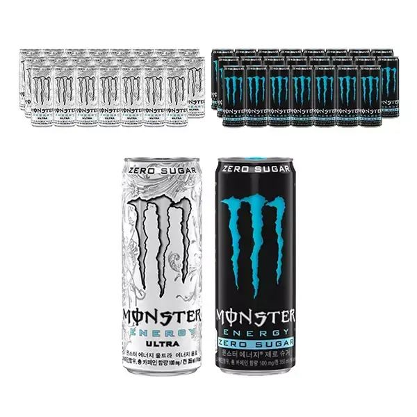 상품 이미지: 몬스터 에너지 울트라, 355ml, 24개 + 몬스터 에너지 제로슈거, 355ml, 24개