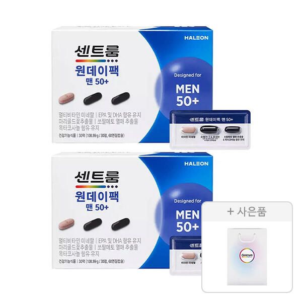 상품 이미지: 센트룸 원데이팩 맨50+, 2개 + 증정(쇼핑백, 1개)