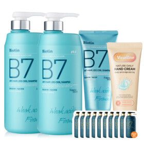 상품 이미지: B7 약산성 쿨 탈모 샴푸 (브랜드특가세일) 1000ml+1000ml+200ml+10매+핸드크림증정