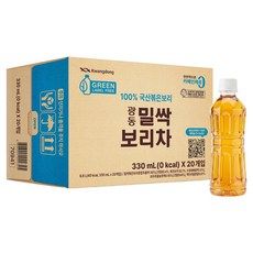 상품 이미지: 광동제약 밀싹 보리차 그린 무라벨, 330ml, 20개