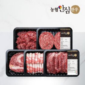 상품 이미지: 농협안심한우 1등급 한우 소 한마리 세트  총 1kg (꽃등심 차돌 모듬 불고기 국거리 200gx5팩)
