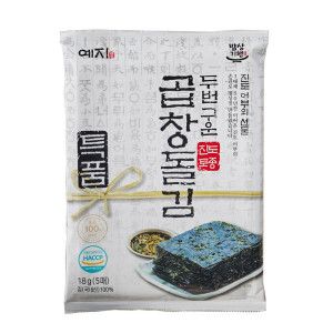 상품 이미지: 예지김 두번구운 진도 특 곱창돌김 5매 10봉/20봉 조미김 재래김 햇김 맛있는김 김선물
