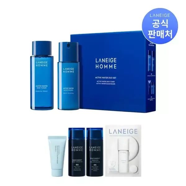 상품 이미지: [본사직영] 라네즈 옴므 액티브워터2종 + 마스크+클렌징폼30g+토너50ml +로션50ml