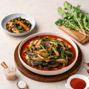 상품 이미지: 얼갈이+열무김치 2kg 전라도 보성엔 녹차 별미 김치 / 정온가푸드 / 국내산 100% / 당일제조 / HACCP 인증