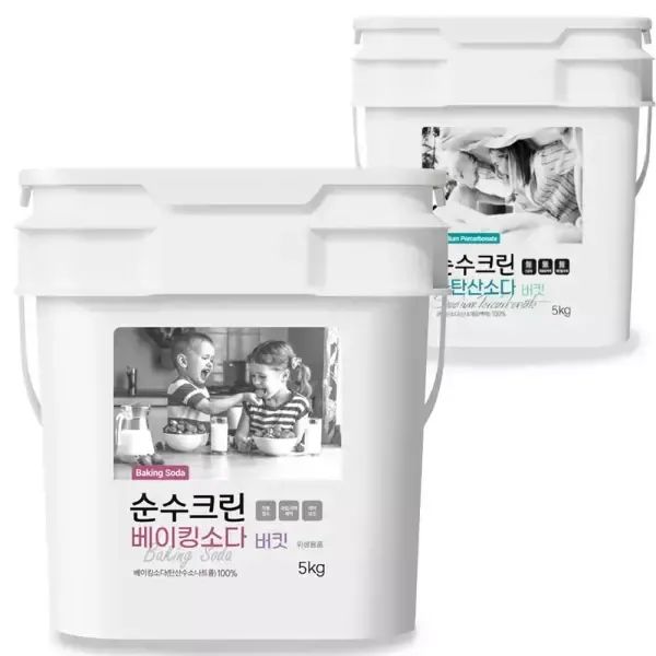 상품 이미지: 순수크린 과탄산소다 버킷 5KG 외 베이킹/워싱소다 파우치 버킷 5kg 가루세제 모음전 세탁보조세제 대용량
