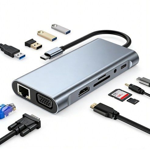 상품 이미지: USB3.0 11in1 노트북 멀티 허브 USB C타입 허브 4K