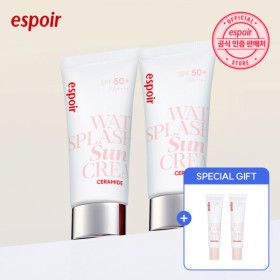 상품 이미지: 에스쁘아 워터 스플래쉬 선크림 세라마이드 1+1 (30ml 2개) (증정) 선크림 20ml 2개 / 총 100ml