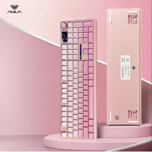 상품 이미지: AULA 독거미 F108 pro 기계식 키보드 8000mAh 저소음 솜사탕축 측각 핑크그라데이션 예약발송 9월말출고