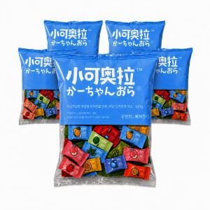 상품 이미지: 총 500g 샤오커오라 정품 무설탕 비타민 대용량 민트캔디 12가지맛 혼합 100g 5개 입가심사탕 건강간식