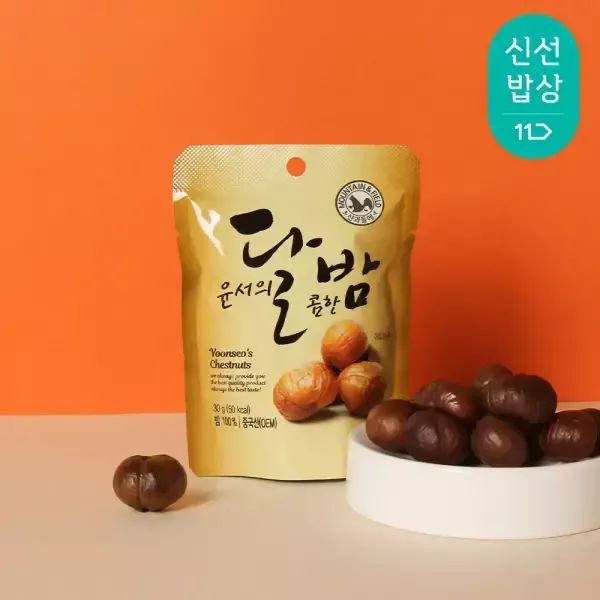 상품 이미지: [산과들에] 윤서의달밤 30g 20봉 / 간식 안주 달콤한 맛밤