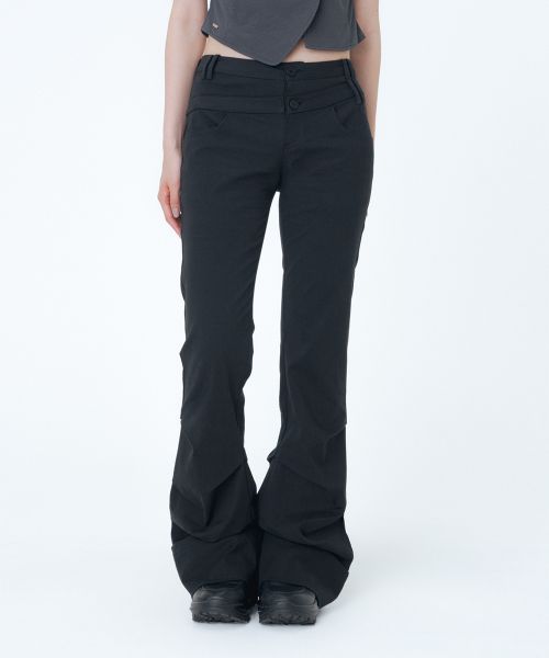 상품 이미지: Two line layered folding pants BLACK