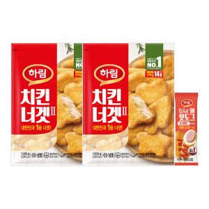 상품 이미지: 하림 치킨너겟(2) 1kg 2봉+(증정)핫도그 70g 1봉
