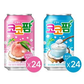 상품 이미지: 코코팜 피치핑크 340ml 24개 + 화이트 340ml 24개 혼합 세트 총 48개 파격 정기세일