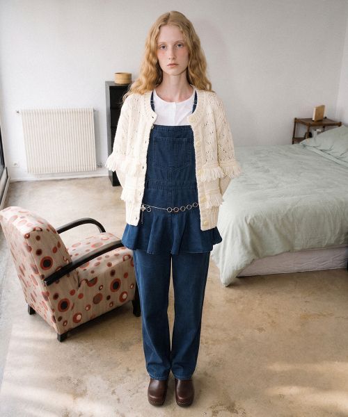 상품 이미지: Flare Skirt Layered Overall (Navy)