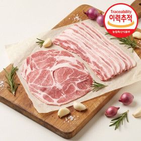 상품 이미지: (신선집중) 구이용 대패삼겹 1kg + 대패목살 1kg (총 2kg)