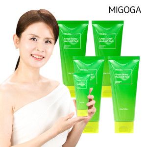 상품 이미지: 대용량 미고가 그린허니팩 150g 4통/ 녹두 오이 꿀팩 임채원 워시오프팩