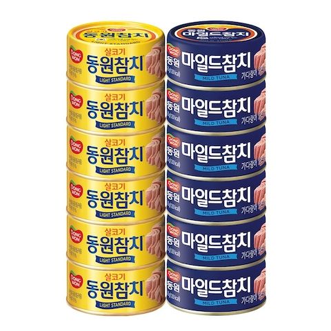상품 이미지: 라이트스탠다드참치 85g*6캔+마일드참치 90g*6캔