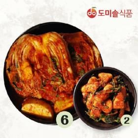 상품 이미지: 도미솔 박미희 사랑채 포기김치 6kg + 총각김치 2kg (2종 총8kg)