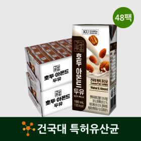 상품 이미지: 건국 호두아몬드 두유 48팩 190ml / 아침대용 대용량 / 건국대 특허유산균