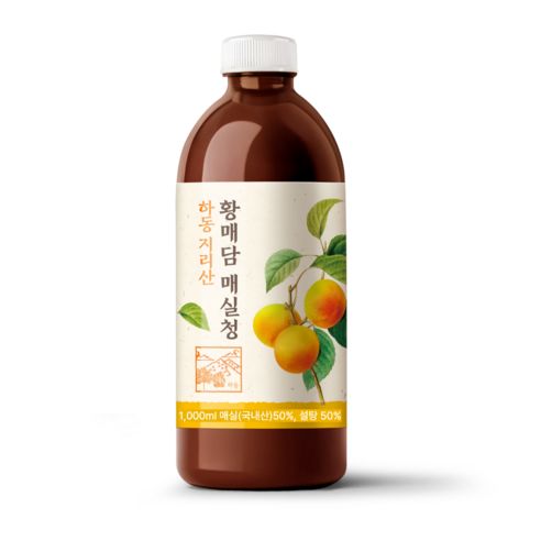 상품 이미지: 황매실청 하동 지리산 황매담 숙성 발효액 3년숙성, 1개, 1L