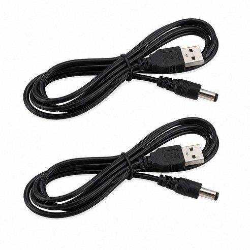 상품 이미지: 티놀지 USB 전원케이블 DC5V연결케이블 USB to DC 외경 5.5mm X 내경 2.1mm, 2개, 1m