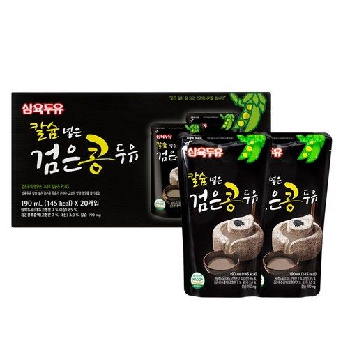 상품 이미지: 삼육두유 칼슘 넣은 검은콩 두유 파우치, 190ml, 20개