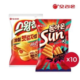 상품 이미지: 오리온 스윙칩 볶음고추장 60g 10개 + 썬 핫 스파이시맛 80g 10개