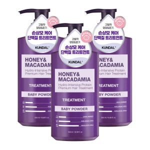 상품 이미지: 쿤달 허니앤마카다미아 단백질 트리트먼트 베이비파우더 500ml 3개