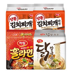 상품 이미지: 하림 양푼김치찌개 8입+훌라면 4입+닭칼국수 4입 세트구성