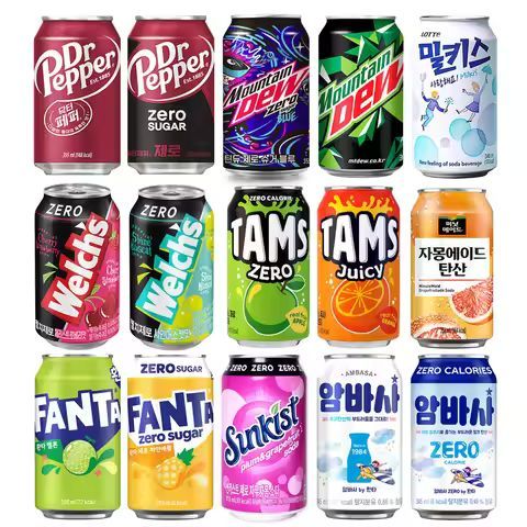 상품 이미지: 달콤 과즙탄산 20종 355ml 24캔 뚱캔 / 탐스제로 웰치스 제로 닥터페퍼 마운틴듀 데미소다 밀키스 미닛메이드 츄파츕스