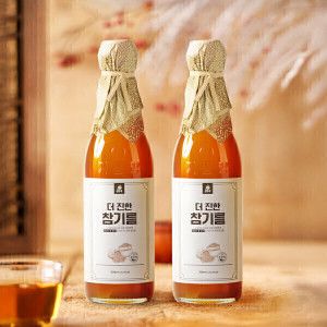 상품 이미지: 저온압착 홍주부 더진한 참기름 350ml+350ml 통참깨사용 당일 착유