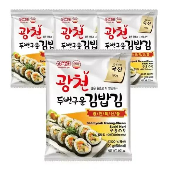 상품 이미지: 삼육김 두번구운 광천 김밥김 4봉(10매), 20g
