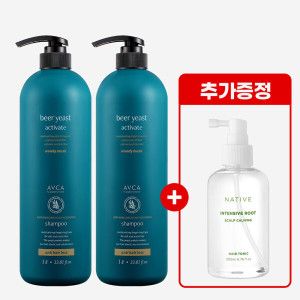 상품 이미지: 1+1 아브카 맥주효모 탈모케어 샴푸 우디머스크향 + 200ml 네이티브 헤어토닉 증정 / 탈모집중케어세트