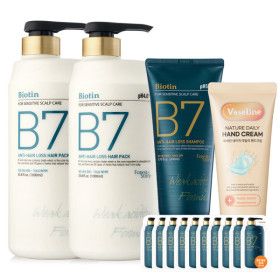 상품 이미지: B7 약산성 탈모 헤어팩  (브랜드특가세일) 1000ml+1000ml+샴푸 200ml+10매+핸드크림증정