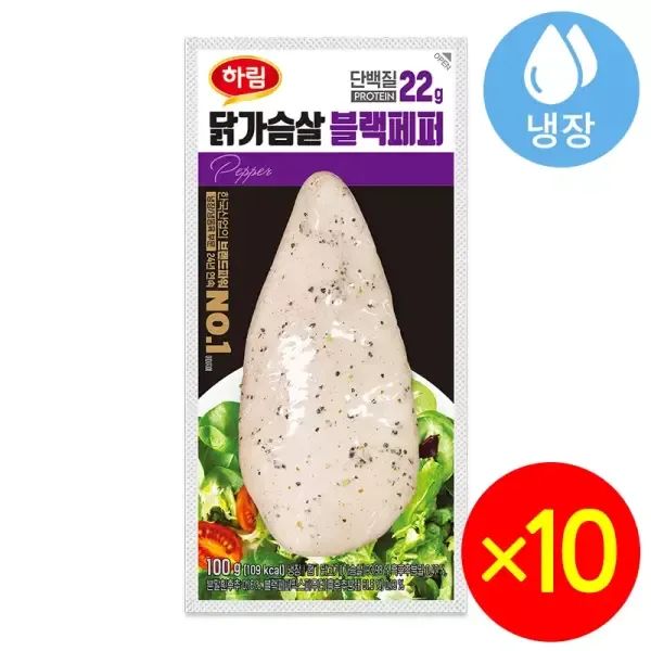 상품 이미지: 하림 닭가슴살 블랙페퍼 100gx10개