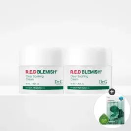상품 이미지: 닥터지 레드 블레미쉬 클리어 수딩 크림 50ml 듀오 기프트 세트 + (증정)브라이트닝 업 선 20ml
